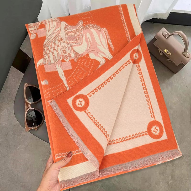 EXTREE Scarfs for Women Pashmina Silky Shawl Wrap for Evening Dressing Blanket Open Front Poncho Cape - Image 5